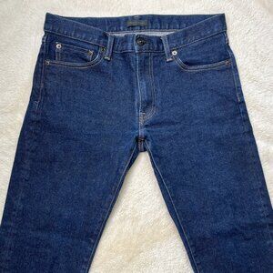 Uniqlo Jeans Men 32x30 Blue Slim Fit Selvedge Heavyweight Work Wear Denim Casual